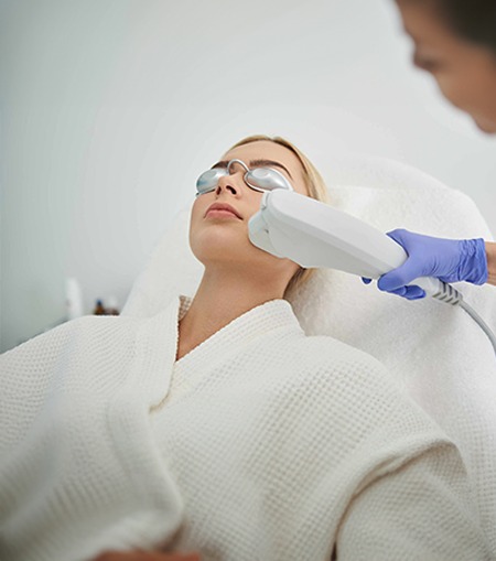 Professional IPL hair removal treatment session for smooth and hair-free skin